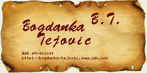 Bogdanka Tejović vizit kartica